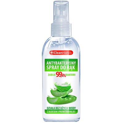 Spray antybakteryjny 100ml z Aloesem i Prowitaminą B5 CleanHands