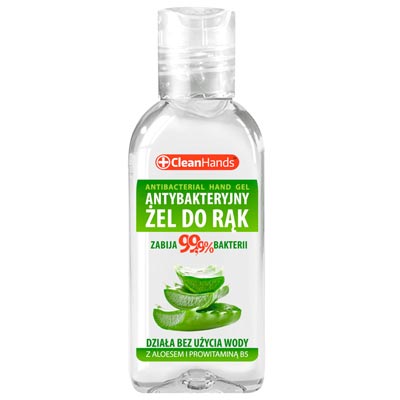 Żel antybakteryjny 50ml z Aloesem i Prowitaminą B5 CleanHands